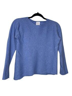 Betta Italy Merino Wool Cashmere Long Sleeve Blue Knit Sweater Size Small
